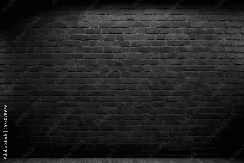 The Dark Side: Black Brick Wall Background. Generative AI Stock ...