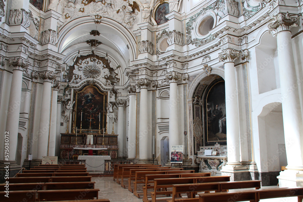 baroque church (santa chiara) in noto in sicily (italy)