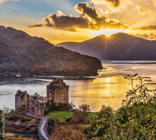 Eileen Donan Castle at sunset photo