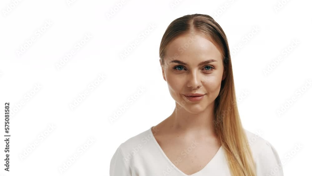 Beautiful female model with perfect clean fresh skin. Skin care treatment or cosmetic ads concept.