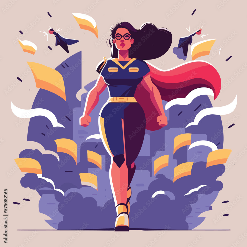 Superwomen vector illustration for poster, banner, t shirt design etc. International women's day. Women Empowerment. - obrazy, fototapety, plakaty 
