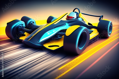 Futuristic Racing Formula, Generative AI Illustration