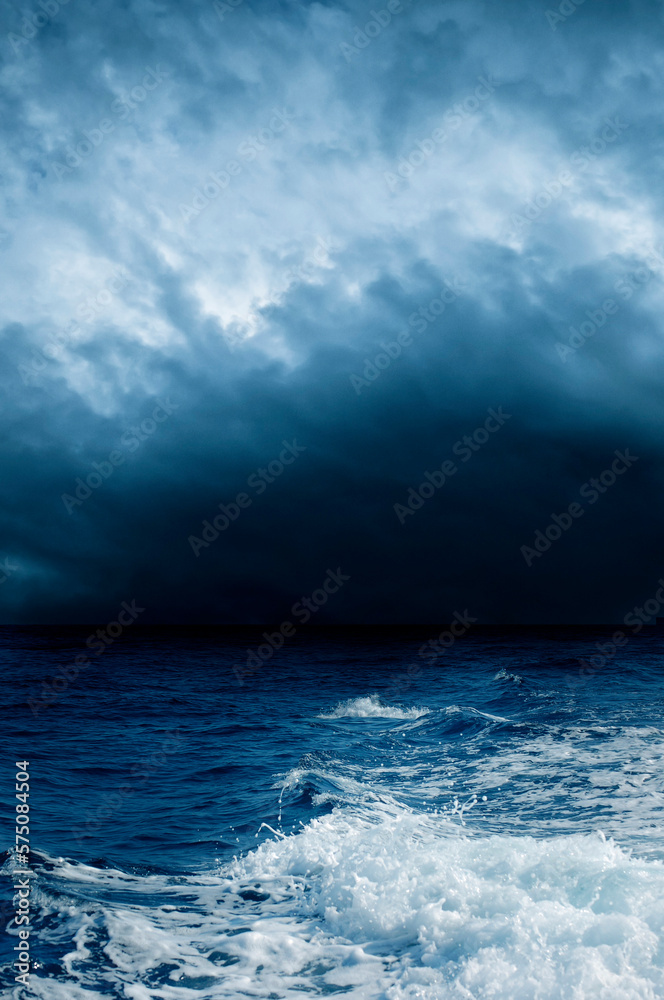 ocean with stormy sky 