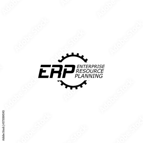 ERP, enterprise resource planning icon on white