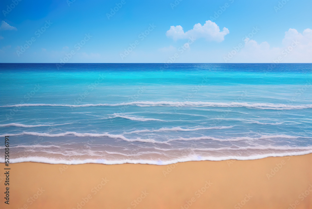 Beach Anime Background Landscape Illustration, Generative AI
