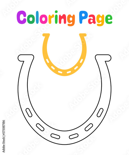 Coloring page with Horseshoe for kids