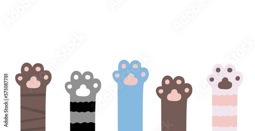 Obraz na plátně Cat paw sinmpe doodle hand drawn set