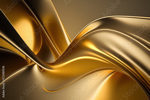luxury golden wave abstract background, Generative AI