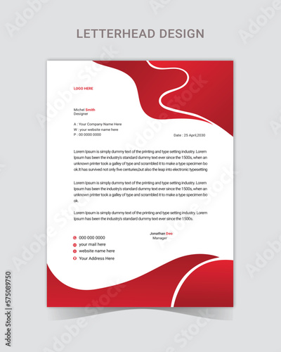 Clean and professional corporate company business letterhead template design with color variation,Elegant letterhead template design in minimalist style 