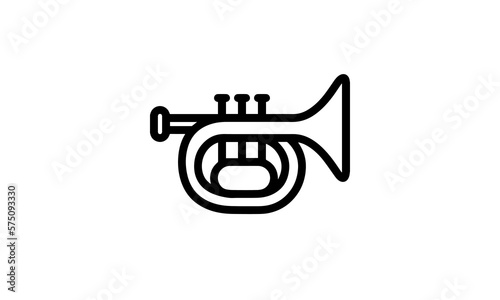 bugle vector icon black and white background wind instrument eps 8