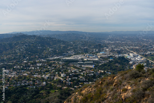 Views from hiking in the Santa Monica mountains of the city of Los Angeles and the Pacific Ocean and famous Los Angeles beaches. © Adam