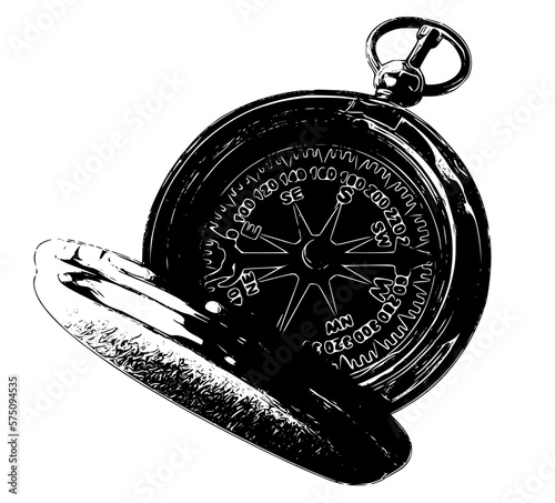 compass on black