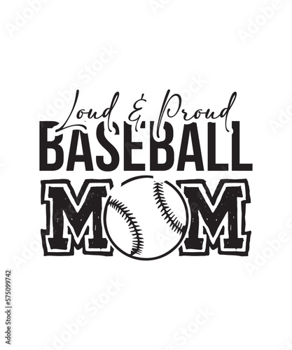 Best selling Typography Baseball tshirt design Vector PNG - loud and proud baseball mom