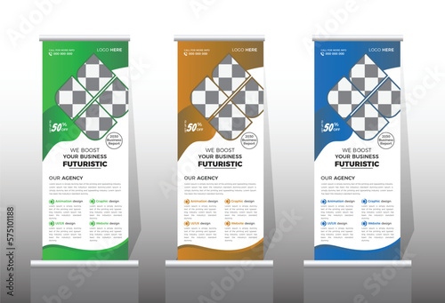 Modern minimalist Business rollup banner design template.