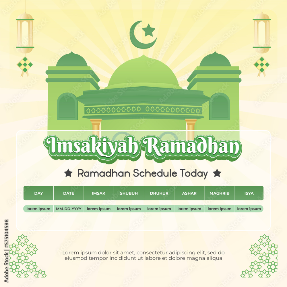 Banner imsakia design for Ramadan Kareem. Ramadhan schedule. Eid Mubarak. Prayer times in Ramadhan. Cairo. Istanbul. turkey. Arab. 