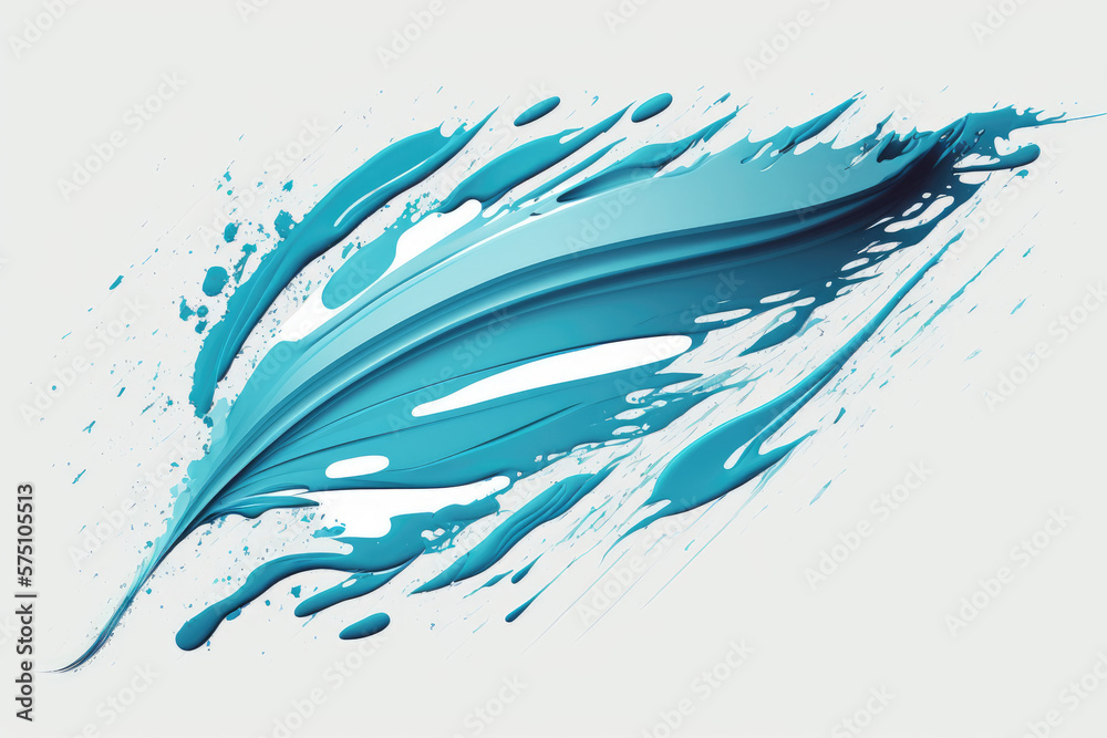 blue brush stroke watercolor liquid isolated on white background.Generative AI blue brush stroke watercolor liquid isolated on white background.Generative AI