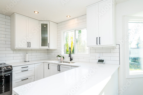 White modern kitchen interior
