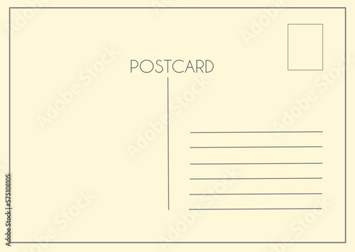 Postcard, open letter blank in retro style, space for congratulations, reverse side of the postcard
