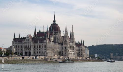 hungarian parliament building from the Danube river