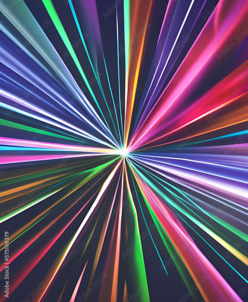 beautiful aurora prismatic light sky stary night abstract background with rainbow new quality universal colorful stock image illustration wallpaper design, Generative AI Stock イラスト | Adobe