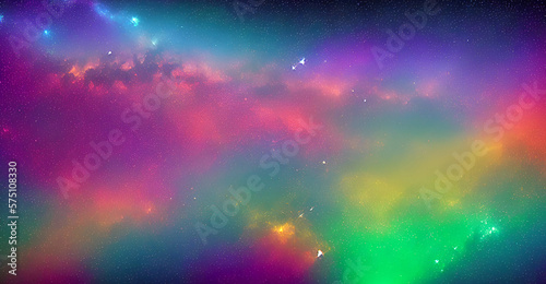 beautiful aurora prismatic light sky stary night abstract background with rainbow new quality universal joyful colorful  stock image illustration wallpaper design, Generative AI