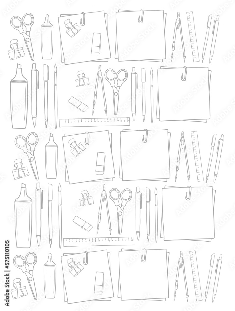 Themed background, stationery, hand drawn illustration Themed background, stationery, hand drawn illustration