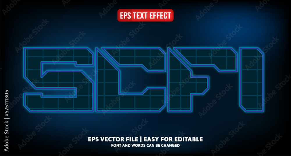 scfi future cyber editable text effect vector eps