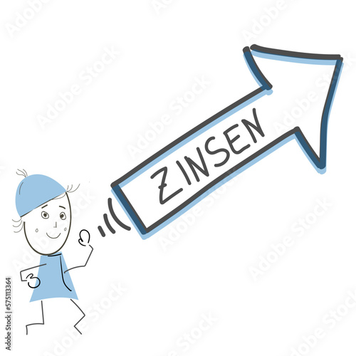 Zinsen steigen Pfeil Anstieg Zeichnung Kapital Geldanlage