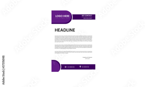 Modern creative & clean business style letterhead template. Color variation business letterhead bundle.
