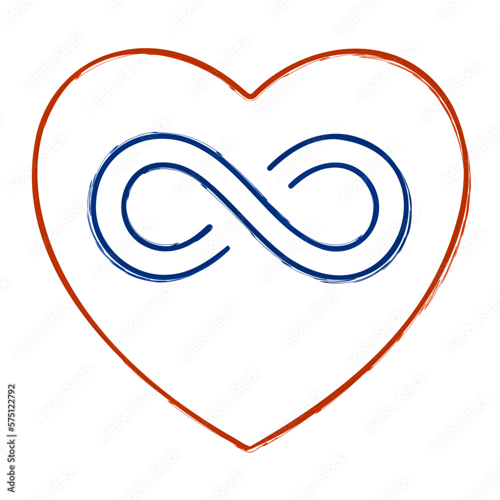 infinity heart brush on white background, vector illustration. infinity heart brush on white background, vector illustration.