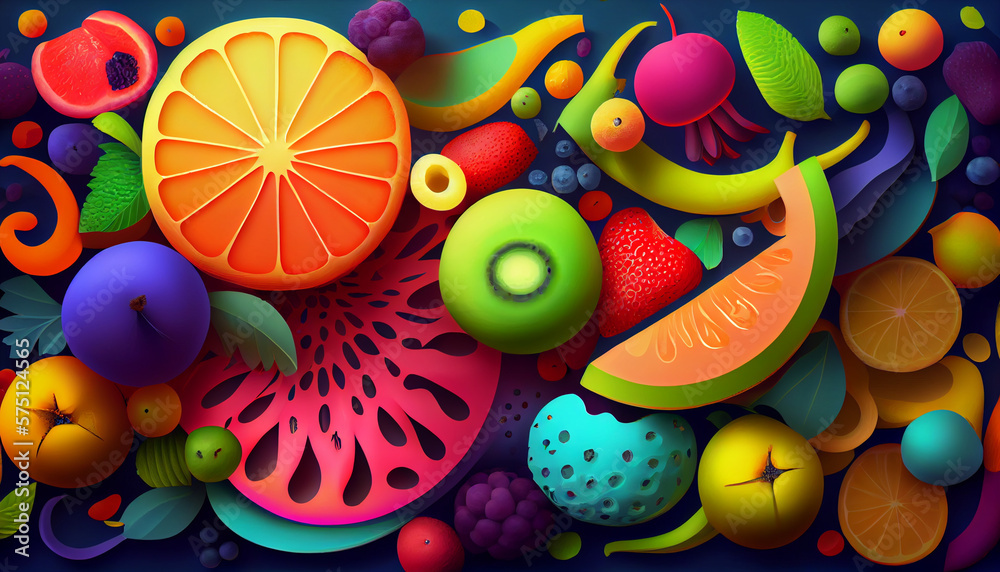 Fresh fruits. Assorted fruits colorful, clean eating, Fruit background