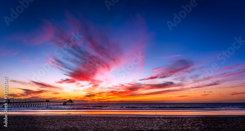 Canvas-taulu Sunset Beaches Piers