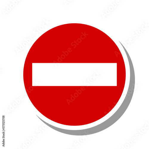 Free Download Round Stop Sign Do Not Enter or Closed Icon with 3D Shadow Effect. Vector Image. - GFXLoad