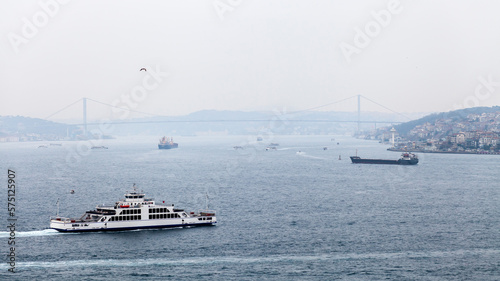View on the Bosporus canal in Istanbul, Turkey