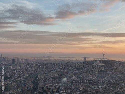 Istanbul Bosphorus Drone Photo, Cengelkoy Uskudar, Istanbul Turkiye