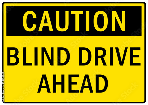 Garage sign and labels behind drive ahead
