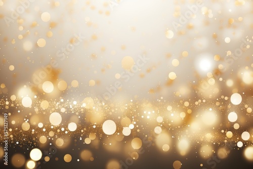 Golden glitter bokeh lights holidays background  Generative AI