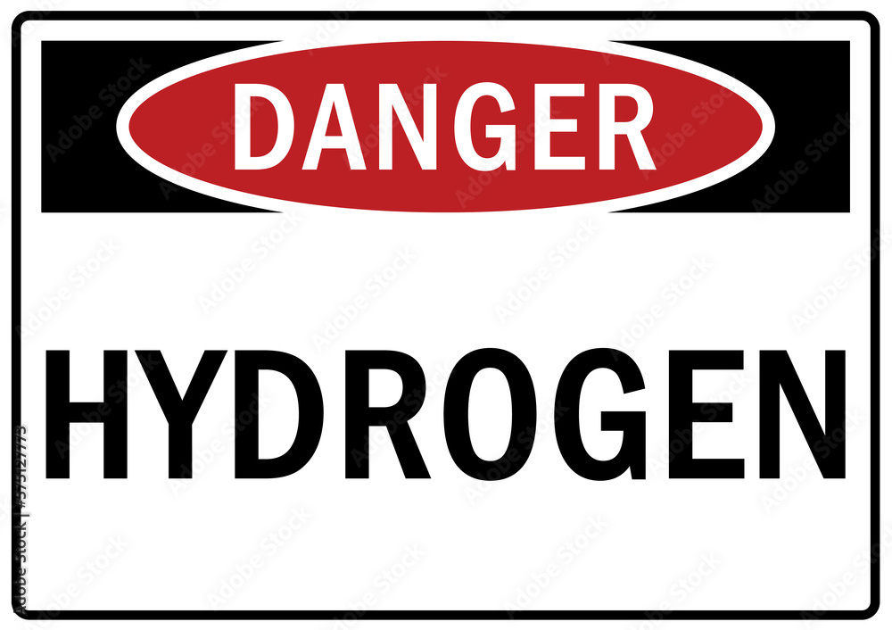 Hydrogen hazard sign and labels