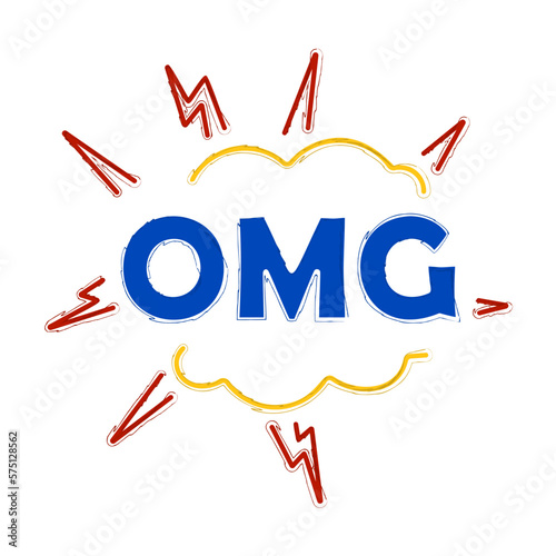 omg brush on white background, vector illustration.