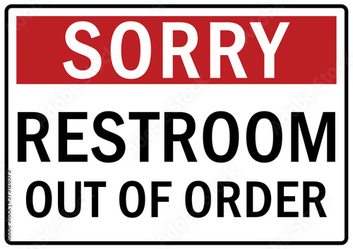 Out of order sign and labels