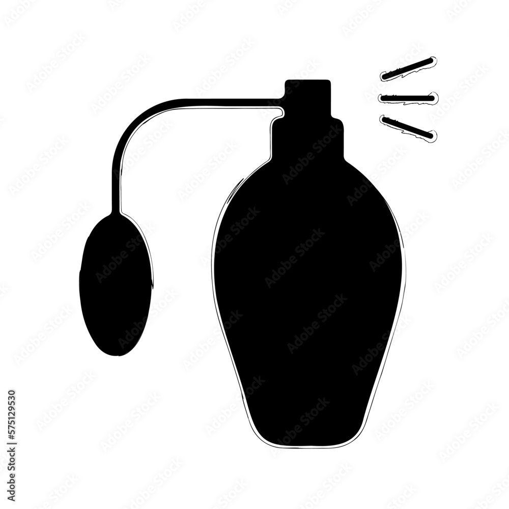 perfume brush on white background, vector illustration. perfume brush on white background, vector illustration.