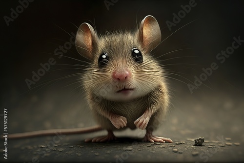 beautiful cute little mouse with expressed emotions, generative AI