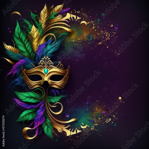 Mardi gras background with copy space