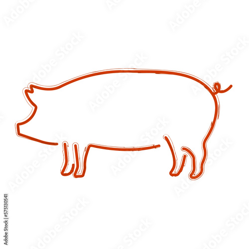 pig brush on white background, vector illustration.
