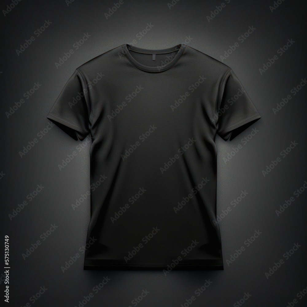 Plain black t-shirt with blank space for mockup Plain black t-shirt with blank space for mockup