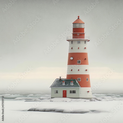 Wallpaper Mural A lighthouse in minimalist background Torontodigital.ca