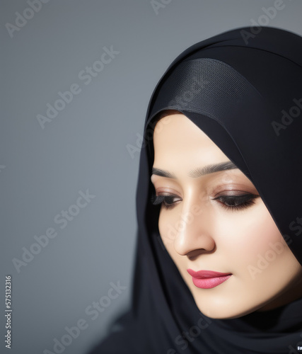 ethnic woman in hijab, Generative AI