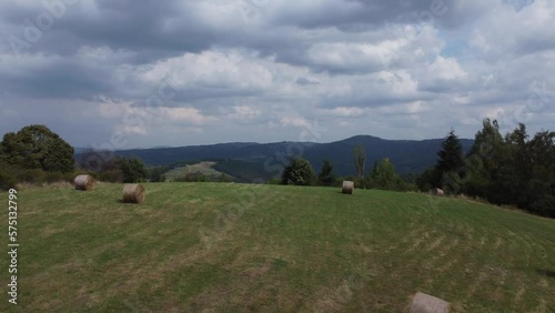 landscape farm valley in mountains