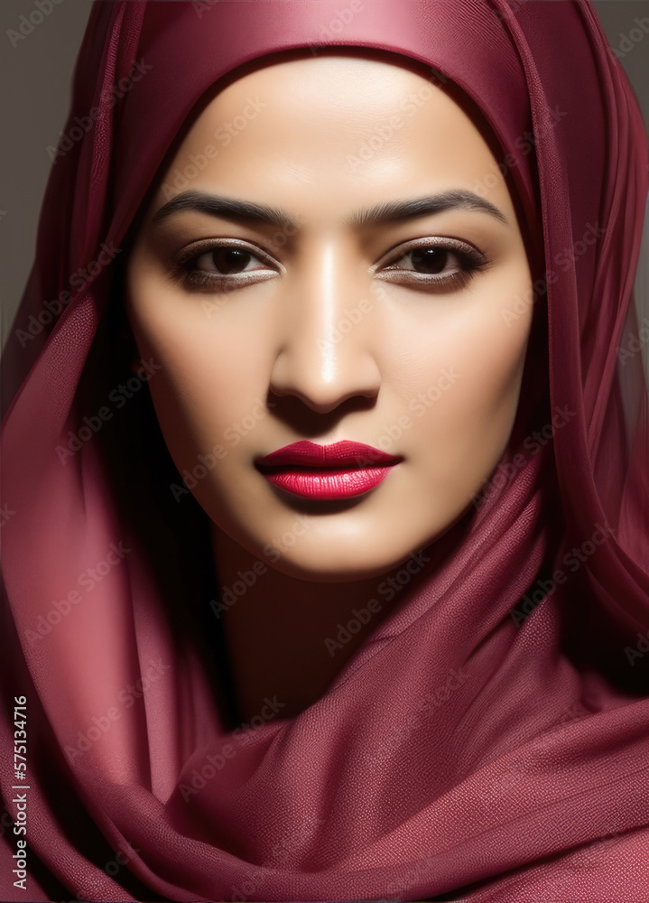 ethnic woman in hijab, Generative AI
