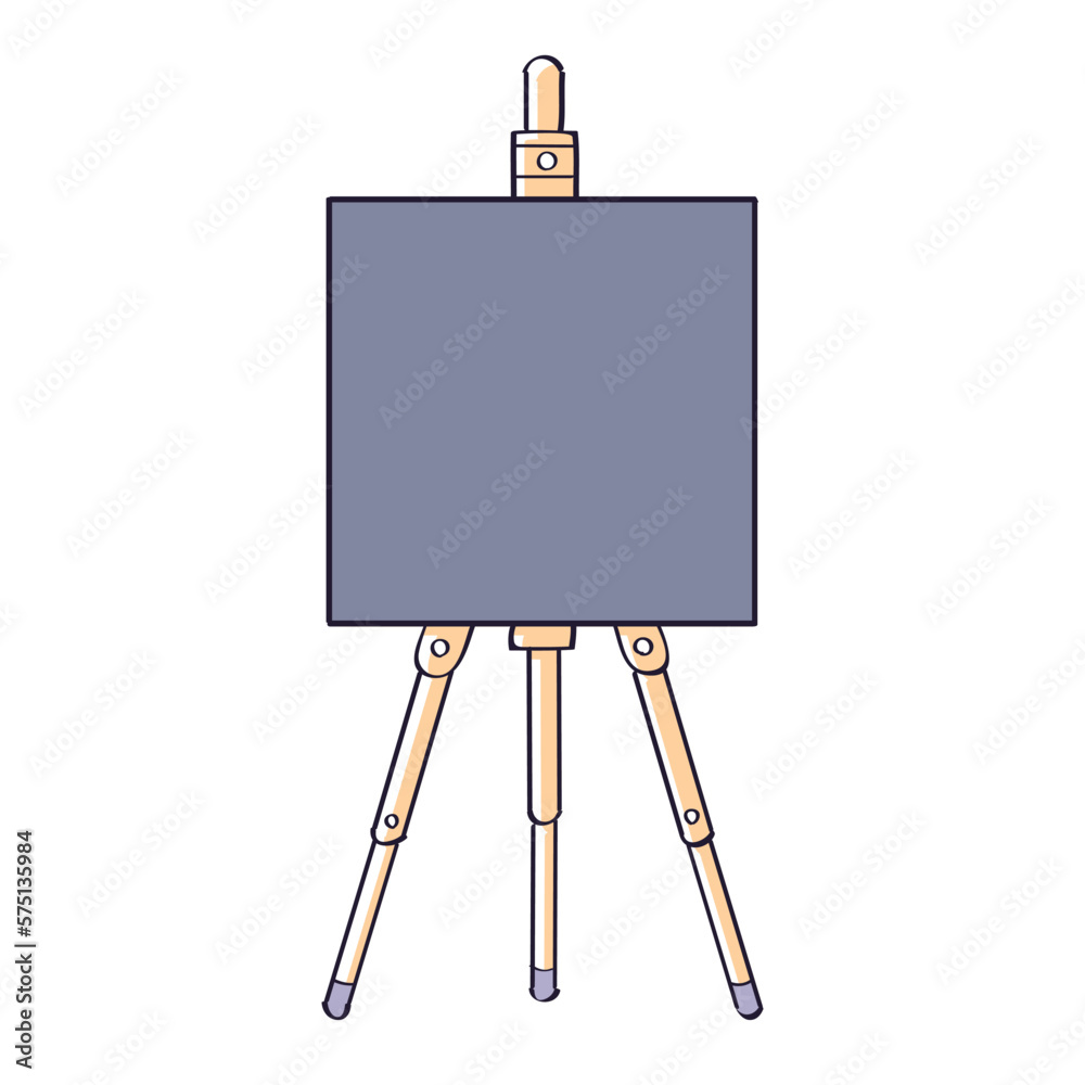 Easel with black blank canvas board or chalkboard isolated vector illustration Easel with black blank canvas board or chalkboard isolated vector illustration